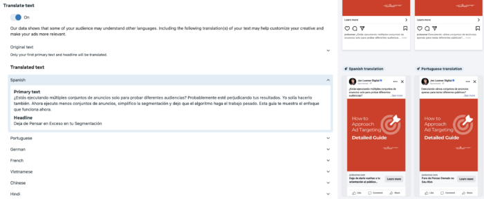 Translation text enhancement